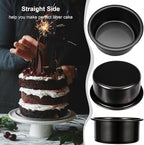 AWTBDP 4-Inch & 6-Inch Cake Pan Set, Set of 2, Round Baking Pan, Carbon Steel Birthday Wedding Metal Layer Cake Pans, Non Toxic Coating, Straight Side, Easy Clean Easy Release, 2 Inch Deep