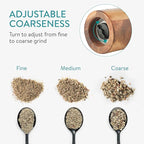 Navaris Salt and Pepper Mill Set with Tray - Adjustable Acacia Wood Salt and Pepper Grinders Shakers with Ceramic Grinding Core for Home, Restaurants