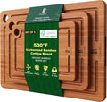 Bamboo Cutting Boards for Kitchen, 3-Piece Set with Juice Grooves, Side Handles & Non-Slip Mats – Durable Bamboo Chopping Board for Meat, Vegetables and Fruits Ideal Kitchen Gifts