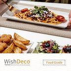 WishDeco Ceramic Serving Platters Set of 4, Rectangle Serving Trays 12 inch, White Serving Plates, Long Platter for Cake, Steak, Sushi, Appetizer