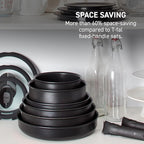 T-fal Ingenio Expertise Non Stick Cookware Set 14 Piece, Induction, Oven Broiler Safe 500F, Stackable Cookware, Pots and Pans, RV, Camping, Fry Pans, Dishwasher Safe, Detachable Handle, French Vanilla
