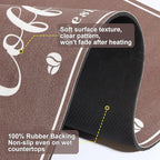 CooRug Absorbent Coffee Mat, Fashion Dish Drying Mat for Kitchen Counter Coffee Bar Accessories Espresso Machine Dish Rack 17" x 32" Brown