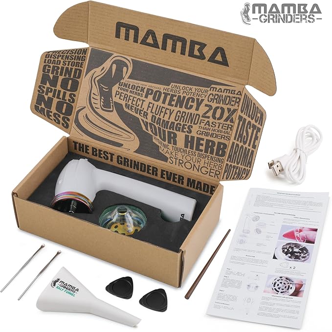 Mamba Grinder Electric Spice Grinders. Easy to Load One-Handed Use 1g USB Rechargeable Mill