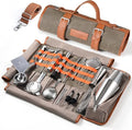 Etens Travel Bartender Kit – 22-Pc Bartending Kit with Bar Tools Bartender Accessories, Waxed Canvas Tool Bag – Professional Stainless Steel Bar Tools Set with Standard Jigger, Unbreakable Squeezer