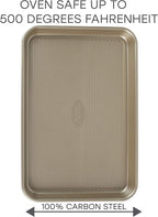 Kitchen Details Pro Series Medium Baking Sheet | Dimensions: 15.5" x 10.6" x 1" | Nonstick | Gold | Textured Diamond Base | Easy to Clean | Safe up 500 Degrees | Bakeware | Kitchen