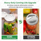 52Pcs Mason Jar Lids with Rings Regular Mouth, Upgrade Canning Lids with Rings/Bands for Ball, Kerr Jars and More, Split-Type with Leak Proof & Airtight, Food Grade Material for Mason Jars