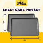 Wilton Easy Layers Sheet Cake Pan, Rectangle Sheet Pan, 2-Piece Baking Sheets Set, Steel (Pack of 4)