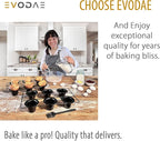 EVODAE® Popover Pans Set of 2 – 12-Cup (2×6) Pro-Grade Carbon Steel, Strong & Durable Build – Nonstick, PFOA & PTFE Free – Popover & Yorkshire Pudding Pan – Carefully Packaged in a Clean Black Box