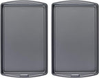 GoodCook Everday Nonstick Carbon Steel 17 x 11-Inch Baking Sheet Set, 2 Pack – Medium Sized Cooking Pans, Bakeware Set, Cookie Sheets for Baking, Oven Pan Set