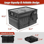 Lorbro Grill Caddy, BBQ Caddy with Paper Towel Holder, Utensil Caddy with Condiment Pocket, Collapsible Picnic Basket Camping Gear Must Haves for Outdoor, Gift, Grilling Tool, Barbecue, RV, Black