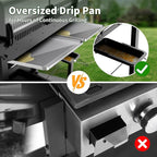 Brand-Man Griddle Grill Combo 6-Burner, 2 in 1 Versatile Propane Gas Grill and Griddle with Double Stainless Steel Lids, BBQ Combo for Outdoor Kitchen & Backyard Barbecue Cooking