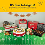 Nostalgia Game Day Sausage and Brat 5 Link Electric Grill with Oil Drip Tray, Carry Handle, and Cord Storage, Cooks Beef, Turkey, Chicken, Veggie Sausages, or Hot Dogs