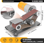 Multifunctional Electric Knife and Tool Sharpener, 7 Adjustable Speed Knife Making Belt Grinder Knife Sharpening System - For Hunting, Serrated & Kitchen Knives, Wood, Plastic, Crafts