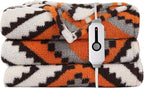 Electric Heated Throw Blanket 50"x60" - Bohemian Design with Plush Sherpa, 4 Heat Settings, 3-Hour Auto-Off, Machine Washable, for Couches and Beds, Diamond