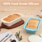 1 pc Silicone Bread Loaf Pans for Homemade Bread with Metal Frame, 9.5 x 5 Inch Non Stick Silicon Banana Loaf Pan for Oven, Silicone Baking Mold for Brownies,Sandwiches (Beige)