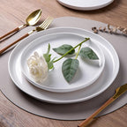 AmorArc Ceramic Dinnerware Sets with Pasta Bowls for 4, Handpainted Plates and Bowls Set with Rustic Terracotta Underside, Scratch Resistant Dishes Set, Dishwasher & Microwave Safe, 16 Pcs