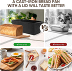 Cast Iron Bread Pan 13x5 Inch Loaf Pan, Cast Iron Baking Pan for Sourdough and Sandwich Bread Loaves