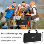 ROMANTICIST 27pcs Heavy Duty Grilling Gifts for Men Dad Fathers Day, Extra Thick BBQ Accessories Tools Set, Stainless Steel Grill Utensils Kit with Meat Claws, Canvas Bag for Outdoor Camping Black