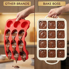 BAKE BOSS Silicone Brownie Pans with Dividers - 2 PACK - CREAM