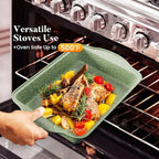 Kitchen Academy 17 Pieces Induction Cookware Set with Griddle, Green Granite Pots and Pans Set Non Stick, Healthy Nonstick Cooking Pans Set
