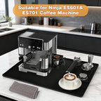 4-in-1 Silicone Coffee Maker Mat for Ninja Luxe ES601 ES701 23"x15" Coffee Bar Mat Top Mat Espresso Tamping Mat Microfiber Cloths Anti-Slip Heat-Resistant Waterproof