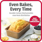 GoodCook BestBake Nonstick Textured Carbon Steel Loaf Pan, 9" x 5", Bronze