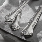 Oneida Silverware Set For 8, Azalea 45-Piece Everyday Flatware Set with Serving Utensils, Floral, Service For 8, 18/0 Stainless Steel, Dishwasher Safe, Knives Spoons And Forks Sets (Silver, 45 Pieces)