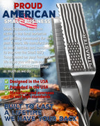 Shark BBQ Pitmaster Grill Tongs, 2X Stronger, Heavy-Duty for Big Hands & Large Cuts. Long-Reach Barbecue Grilling Tongs. Premium Stainless Steel Tong (Black)