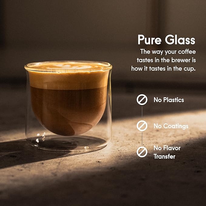 FLUR Latte XL Glasses (Set of 2) Perfect for Lattes, Latte Art, Iced Lattes & Milk Drinks – Double-Walled Borosilicate Glass – Handmade, Lightweight & Durable – 10oz (Purple)