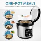 AROMA® CoreCoat™ Digital Rice Cooker & Steamer for Brown Rice with Nonstick Ceramic Coating (8 Cups Cooked, 4 Cups Uncooked)