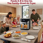 Air Fryer, 8.5QT Family Size Digital Air Fryers, BPA-Free, Smart Touchscreen with 8-Preset, Air Frying, Reheat Leftovers, Party Food, Fast Cooking, Dishwasher-Safe, Stainless Steel