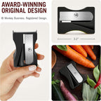 Karoto Carrot Sharpener | Vegetable Peeler | Veggie Peeler & Cucumber Peeler | Fun Kitchen Gadgets | from a Series of Unique Peelers for Kitchen | Fun Kitchen Stuff | by Monkey Business (Black)
