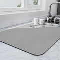 Ecotrim - Dish Drying Mat for Kitchen Counter | Coffee Bar Mat for Countertops | Heat Resistant Drainer Mat with Non-slip Rubber Backed | Hide Stain Kitchen Absorbent Draining Mat | Grey 18"x32"
