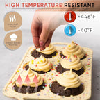 BAKE BOSS Confetti Silicone Jumbo Muffin Pan 6 Cup–Non-Stick Cupcake Pans for Baking, Heavy-Duty Large Silicone Muffin Pans for Baking, BPA-Free, Easy-Release, Oven & Dishwasher Safe
