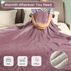 Electric Heated Blanket King Size - 90"x100", Soft Flannel Heating Blanket, 10 Heating Levels, 1-12 H Auto Shut Off, Breathable Warm and Washable for Bed, Purple