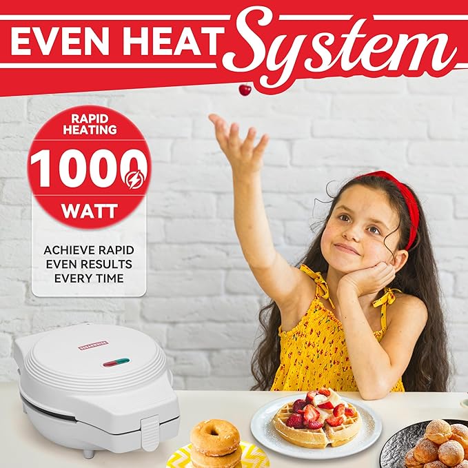 Thick Belgian Waffle Maker with 3 Removable Plates, 7” Non Stick Belgian Waffle Iron Removable Plates, 3 in 1 Mini Donut Maker Machine, Cake Pop Maker Machine Set with Accessories & Tools