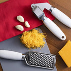 COOK WITH COLOR Kitchen Gadget Set Stainless Steel Utensils with Soft Touch Handles, 7 Pieces, Stainless Steel White