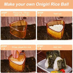 3PCS Clear Amber Onigiri Rice Ball Mold Maker Kit, Musubi Press, Triangle Sushi Press for Kid Lunch Bento, Non-stick, BPA-Free