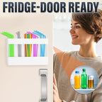 9.5" Cabinet Door Peel and Stick Straw Holder – White Plastic Straw Holder for Cabinet Door, With Strong Adhesive Tape, Space-Saving Easy Mounted Storage for Straws, Utensils, Chopsticks and More