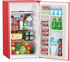 Upstreman 3.2 Cu.Ft Mini Fridge with Freezer, Single Door, Dorm Fridge, Adjustable Thermostat, Refrigerator for Dorm, Office, Bedroom, Red-BR321