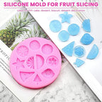 2 Pack Fruit Silicone Molds Set, Small Fondant Mold for Cake Decoration, Chocolate, Candy, Resin, Clay - Mini Watermelon Lemon Strawberry Banana Mold for Cupcake Topper