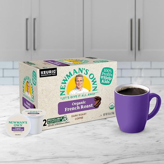 Newman's Own Organics French Roast Keurig Single-Serve K-Cup Pods, Dark Roast Coffee, 72 Count