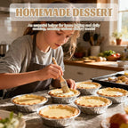50 Pack 5" Round Tart Pie Foil Pans Disposable Aluminum Foil Tart & Pie Tins for Baking,Cooking,Storage or Reheating