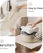 Leetaltree Beige White Placemats Set of 20 - Heat Resistant Non-Slip Place mats for Dining Table, Washable Durable PVC Vinyl Woven Table Mats(Beige White, 20)
