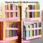9.5” Large Acrylic Straw Holder for Cabinet Door, Reusable Adjustable Two-Part Straws Organizer with Ultra Sticky Adhesive Strips, 2026 Straw Storage for Kitchen Cupboard (Rose Stone)