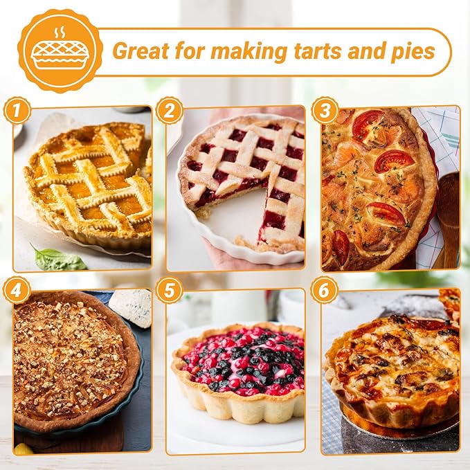 Beasea 6 Inch Tart Pan, 4pcs Small Pie Pans Removable Bottom Mini Tart Pans Non Stick Pie Pan, Loose Bottom Fluted Tart Pan Round Instant Pot Quiche Pan for Oven Baking