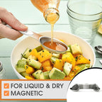Spring Chef White Stainless Steel Magnetic Measuring Spoons Set of 8 with Leveler, Dual Sided Metal Teaspoon & Tablespoon Measuring Spoons, Fits in Spice Jars, Kitchen Gadgets for Baking & Cooking