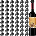 Honoson 60 Pieces Wine Stopper Silicone Resealable Pump Vacuum Saver Practical for Kitchen Supplies Bottle Tools (Black)