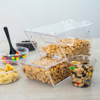 IneVibe Candy Bin Topping Dispenser - Acrylic Bulk Sprinkle Container w/Scoop, Stackable & Magnetic for Multiple Holders on Shelf - Commercial Setting for Cereal, Nuts, Candies & Snack Food Storage