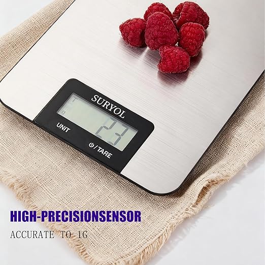 Food Kitchen Scale High-Precision Digital Scale Accurate Weighing for Baking & Cooking Enthusiasts (Shiny Blue)